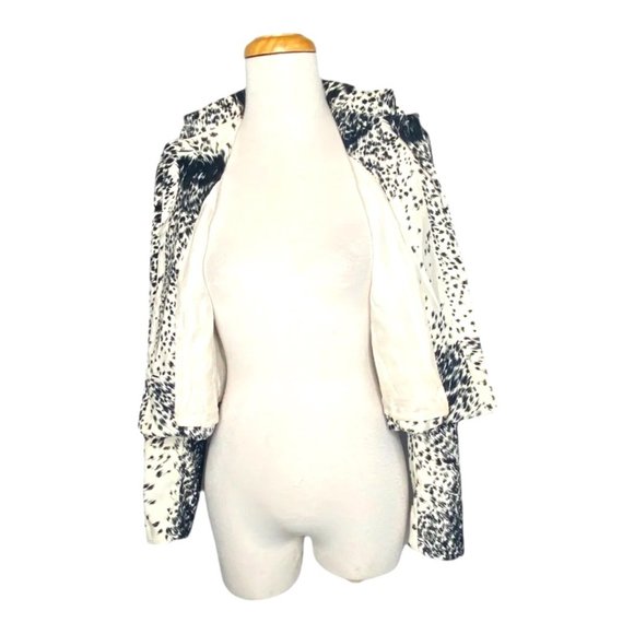 Alberto Makali Moto Jacket with Leather Collar Animal Print Vintage Womens 2 - Picture 9 of 11